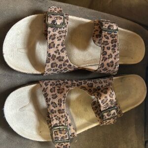 tan cheetah print sandals